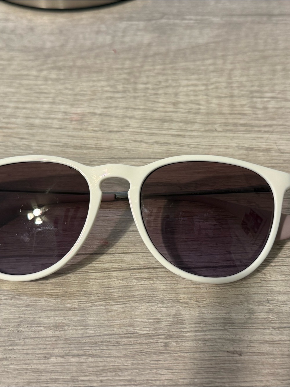 Ray-Ban Erika White Frame Sunglasses with Purple Lenses and Black Case - Picture 5 of 8